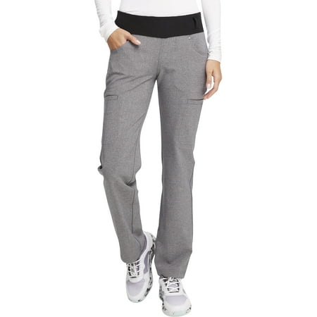 

Cherokee iFlex Scrubs Pant For Women Mid Rise Straight Leg Pull-On Plus Size CK002 3XL Heather Grey