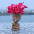 thumbnail image 4 of Face Planter Pot Head Planters, Lady Heads Flowerpot, Cute Girl Faces Plant Pot, Bust Statue Flower Pots, Round Women Succulent Pots for Indoor Outdoor Plants, Modern Vase with Drainage, 4 of 7
