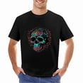 thumbnail image 2 of Skull T-shirt Skull Unisex T-shirt Unisex tees Casual Cotton Colorful Printing, 2 of 5