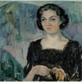 thumbnail image 2 of Jalmari Ruokokoski 12x12 Black Ornate Wood Framed Double Matted Museum Art Print Titled: Portrait of Mrs Bertha Stenman (1913), 2 of 5