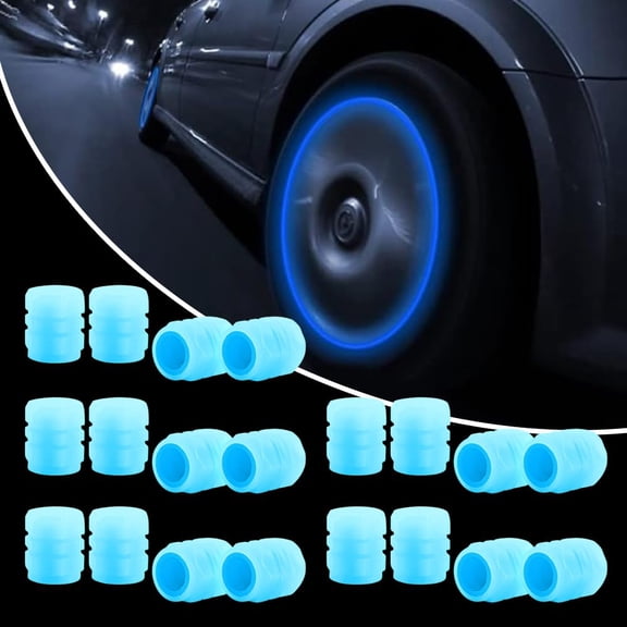 20 PCS Tire Valve Caps, Glow in The Dark Car Valve Set, Airtightness, Thread Design for Car Truck SUV Motorcycle Bike