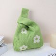 thumbnail image 5 of Unique Bargains 1 Pc Knitted Wrist Bag Openwork Flower Gift Bag Green, 5 of 5