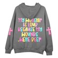 thumbnail image 5 of Christian Hoodies for Women Oversized Jesus Faith god Letter Print Hooded Sweatshirts Religious Inspirational Pullover, 5 of 5
