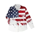 thumbnail image 4 of 4th of July Shirts for Women Button Down Long Sleeve Blouses American Flag Print Shirt Dressy Casual Tops Patriotic Outfit, 4 of 5
