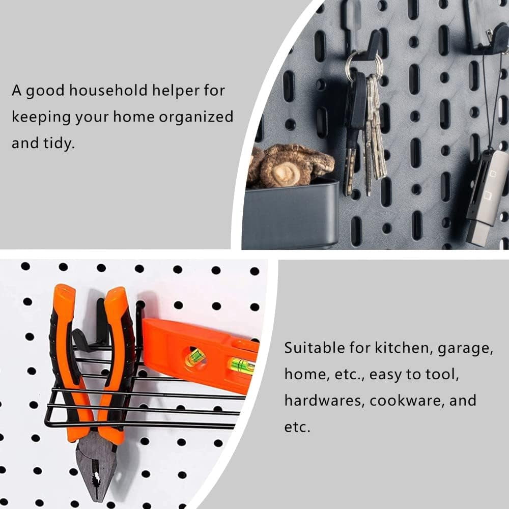 20 Pcs Pegboard Hooks J Hook Style Hooks Plastic Peg Locks for Storing and Organizing Tool Accessories(Black)