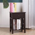 thumbnail image 4 of Sesslife Wood Nightstand, Modern Bedside Table with Drawer and Shelf, Brown Night Stands for Bedroom, End Tables for Living Room, 2 Tiers Sofa Tables for Home, 4 of 15