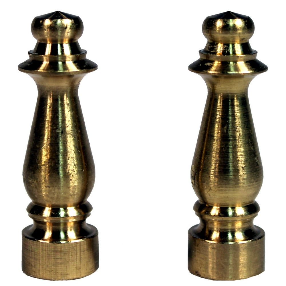 ELY1465 Solid Brass Finial for Lamp Shades 11/2 Inch Tall, Pack of 2