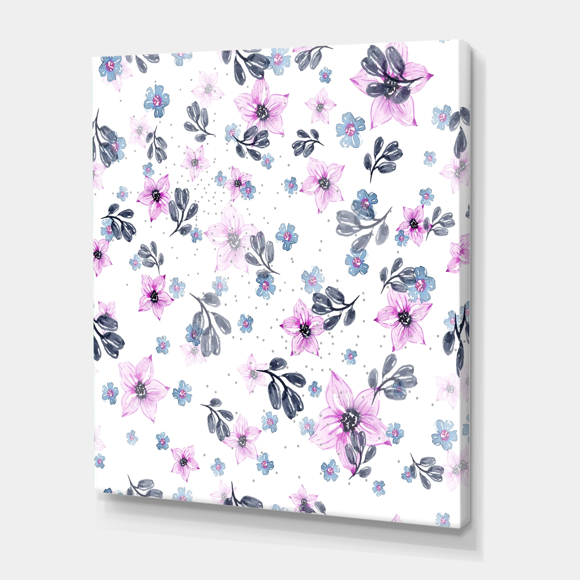 Designart ' Petals and Pink Flowers ' Traditional Canvas Wall Art Print