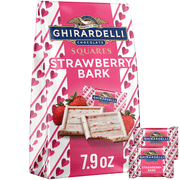 GHIRARDELLI Strawberry Bark Chocolate Squares for Valentines, 7.9 oz Bag