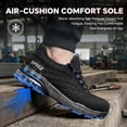 thumbnail image 5 of SPIEZ® Composite Toe Safety Shoes With Air Cushion,Lightweight Breathable Work Shoes,Unisex Non Slip Shoes for Construction Factory Warehouse - Black Blue,Size 13.5 Women/12 Men, 5 of 11