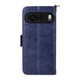 thumbnail image 4 of For Google Pixel 10 Pro XL / Pixel 9 Pro XL Vintage Leather Wallet Case For Women Men Multi-Card Slots Hidden Button Pocket Detachable Shoulder Strap ,Shockproof Phone Case,Blue, 4 of 9