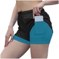 thumbnail image 5 of GEWSEY Womens Running Athletic Shorts with Liner Pockets, Quick Dry Cycling Tennis Workout Yoga Gym Hiking Jogger Outdoor Shorts (Dark Blue, XL), 5 of 6