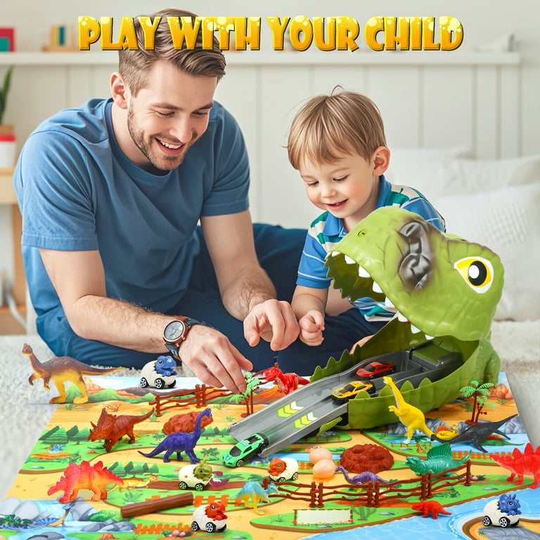 JoyStone 77-Piece Dinosaur Playset with Track & Carrier photo 2