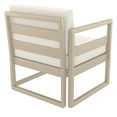 thumbnail image 2 of Luxury Commercial Living 30" Taupe Brown Patio Club Chair with Sunbrella Natural Beige Cushion, 2 of 9