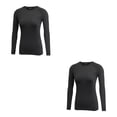 thumbnail image 1 of Qarigey Camiseta Base Ropa interior térmica Manga larga Tops cálidos Camiseta Ropa térmica amigable con la piel Ropa deportiva para mujer de Negro L 2piezas, 1 of 6