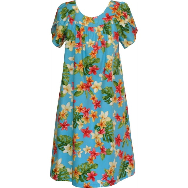 RJC Women's Rainbow Plumeria Muumuu Dress, Blue, 2X Plus - Walmart.com