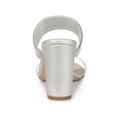 thumbnail image 2 of BLISSFUL STEP Women's Rhiness Heel Block Heels Slide Sandals Silver 10, 2 of 7