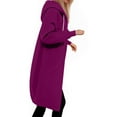 thumbnail image 2 of HOMOY Longline Hoodie for Women Zip Up Jacket Coat Long Sleeve Hooded Long Jackets Casual Fall Winter Warm Loose Fit Hoodie Blanket Plain Oversized Hooded Sweatshirt Hot Pink XL, 2 of 7