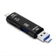 thumbnail image 3 of Lector de Tarjetas con Función OTG Compatible con USB 2.0 /Tipo C/Función USB Tarjeta de Memoria Micro-USB Negro, 3 of 5