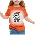thumbnail image 1 of GDREDA Mignon T-Shirt à Manches Courtes Imprimé Halloween pour Filles, Col Rond Décontracté pour Festivités d'Automne Rouge Melon D\'eau, 8-9 Ans, 1 of 4