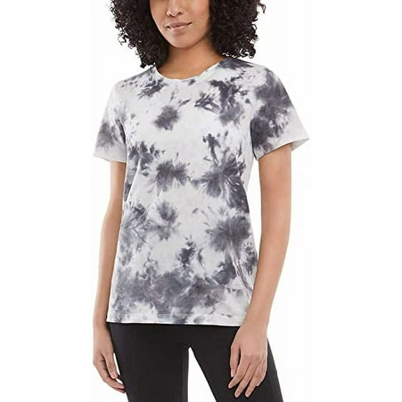 Danskin Women's Tie Dye Tee Shirt (Black Combo,L)