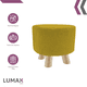 thumbnail image 2 of Set 4 Bancos Puff Banquito De Madera Tela Lisa amarillo chico, 2 of 5