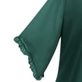 thumbnail image 5 of hotojiny Womens 3/4 Ruffle Sleeve Tops Solid Double Layer Chiffon Blouses Scoop Neck Flowy Tops Fashion Fall Shirt, 5 of 6