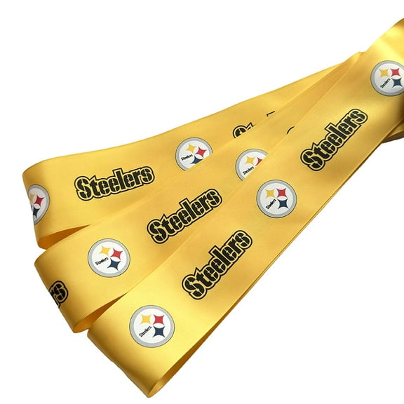 Steelers Printed Ribbon 2 1/4"-Inch Width - 2 Feet - USA Licensed Bows