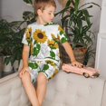 thumbnail image 4 of Fotbe Plump Sunflower And Sketch Pijama Estampada de 2 Piezas para Niños – Ropa de Dormir de Manga Corta Cómoda para Niños y Niñas, Camiseta y Shorts de Algodón-XX-Large, 4 of 6