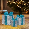thumbnail image 4 of Three Piece LED Light Up Christmas Gift Boxes For Indoor And Outdoor Decor, Battery Not Included, Metal Construction With Weatherproof Finish, Stackable Gift Box Set For Yard, 4 of 6