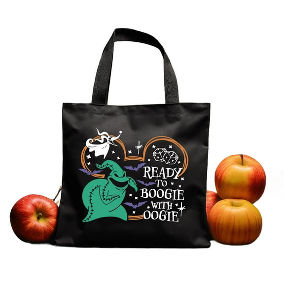 Ready To Boogie With Oogie, Disney Spooky Canvas Tote Bag, Nightmare Before Christmas Gift, Trick or Treat Bag