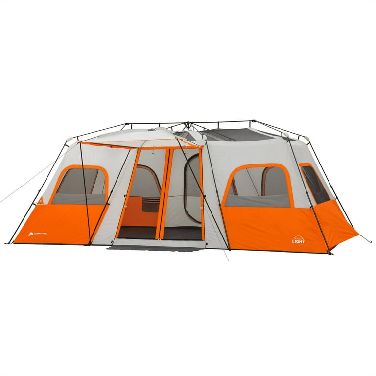 Ozark Trail 12 Person Instant Cabin Tent with Integrated LED Lights, 3  Rooms, 47.87 lbs 