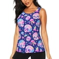 thumbnail image 1 of Fotbe colorful Skull mushroom rainbow Blusas Sin Mangas para Mujer – Estilo Casual, Corte Suelto, Slim-Fit, Cuello Redondo Deportivo, Tops de Verano para Gimnasio y Yoga-Medium, 1 of 7