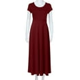 thumbnail image 5 of Nnhblu Sundresses for Women Short Sleeve Maxi Dress Round Neck Wine - XL, 5 of 6