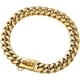 thumbnail image 1 of Collar de cadena para perro de oro con hebilla segura con piedras de circonita cúbica que se desprenden del hielo Cadena de eslabones cubanos de acero inoxidable de metal de 33 quilates -, 1 of 7