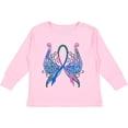thumbnail image 3 of Inktastic Thyroid Cancer Awareness with Butterfly Ribbon Words Boys or Girls Long Sleeve Toddler T-Shirt, 3 of 5