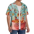 thumbnail image 2 of Balery Floating Colorful Cereal Camisa Casual de Manga Corta con Botones para Hombre, Texturizada, Estilo Cubano, para Playa, Verano-3X-Large, 2 of 5