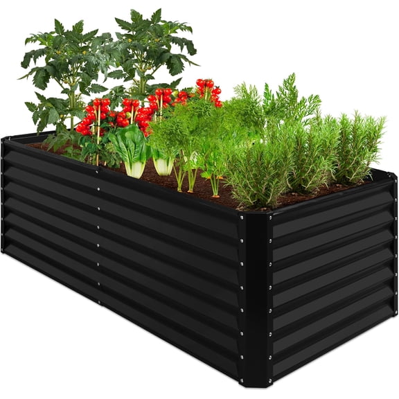 WILLYO  6x3x2ft Outdoor Metal Raised Garden Bed, Deep Root Box Planter for Vegetables, Flowers, Herbs, 269 Gallon Capacity, Black