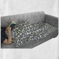 thumbnail image 6 of Bee Soft Flannel Fleece Blanket, Silhouette Floral Pattern with Colored Cartoon Bees Flying in Botany Nature, Cozy Plush for Indoor and Outdoor Use, 60" x 80", Black White and Yellow, by Ambesonne, 6 of 6