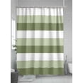 thumbnail image 5 of Fsddascl Sage Green White Striped Shower Curtain Set - Long 72" x 84" Washable Bathtub Curtain with 12 Hooks, Farmhouse Stripes Waterproof Fabric Stall Shower Curtains for Bathroom/Bathtub Décor, 5 of 6