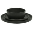 thumbnail image 6 of Gibson Elite Pasco 12 Piece (Service for 4) Plates and Bowls Reactive Glaze Dishes Stoneware Ceramic Dinnerware Set - Black, 6 of 10