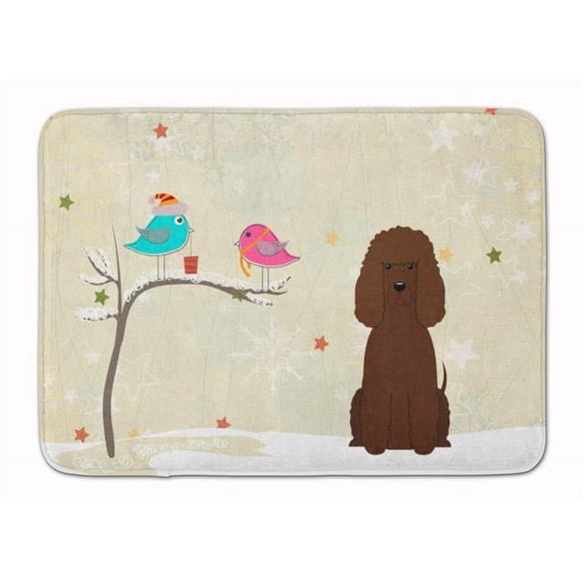 Carolines Treasures BB2535RUG Christmas Presents Irish Water Spaniel Machine Washable Memory Foam Mat