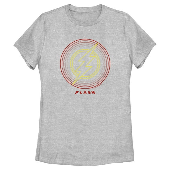 Women's The Flash Neon Lightning Bolt Stamp  Graphic Tee Athletic Heather Small
