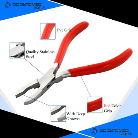 

OdontoMed2011 Loop Closing Pliers With Grips 5 Inches Red Color Grips | PLR-ODM