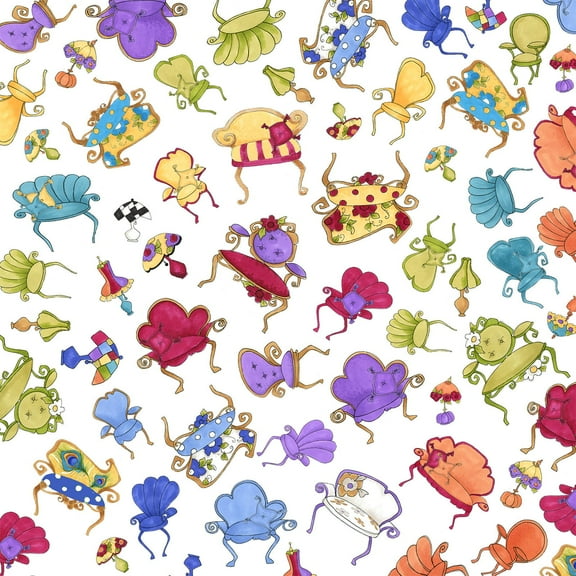 Furniture Fancy White Fabric Yard