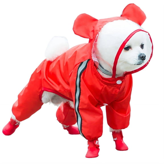 TELOLY Dog Raincoat,Full Vision Protection Dog Jackets for Small Dogs,Leak-Resistant Protection Dog Coats,XS