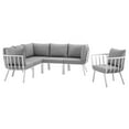 thumbnail image 2 of Modway Riverside 6 Piece Outdoor Patio Aluminum Set in White Gray, 2 of 10