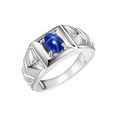 thumbnail image 2 of RYLOS Men's Rings Sterling Silver Rings Designer Weave Band 7X5MM Gemstone &  Diamond Ring Blue Star Sapphire September Birthstone Rings For Men Size 13, 2 of 6