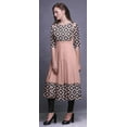 thumbnail image 3 of Bimba Light Pink Salmon Geometric Square Indian Ethnic Wear For Women Indian Kurtis Long Anarkali Kurta Large, 3 of 5