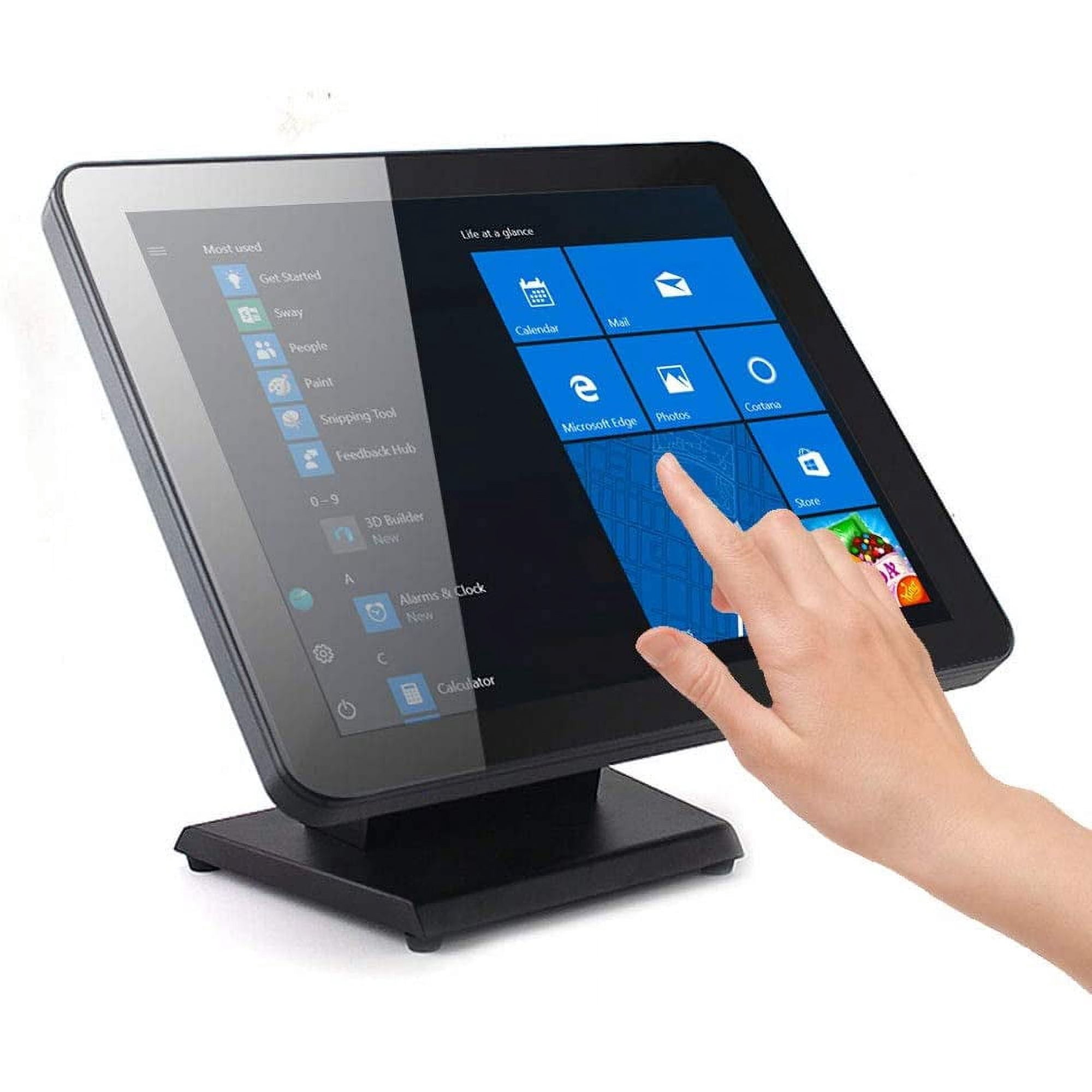 ANGEL POS 17-Inch Capacitive LED Backlit Multi-Touch Monitor, True Flat Seamless Design Touchscreen, VGA and HDMI Input, for Office, Retail, Restaurant, Bar, Gym, Warehouse, No Driver Required